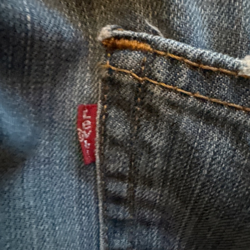 Levis 559 Mens 38x30 Relaxed Fit Straight Distressed Jeans Light Blue Wash VTG - Picture 9 of 14